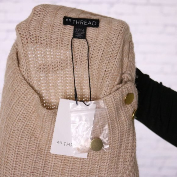 NWT merino wool blend nude mock neck sweater b2 - Picture 5 of 5